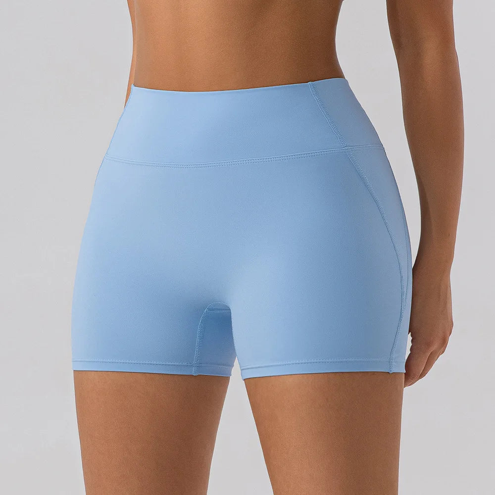 ANNIEGO High Waist Running Yoga Shorts – Tight Fit, Belly Control