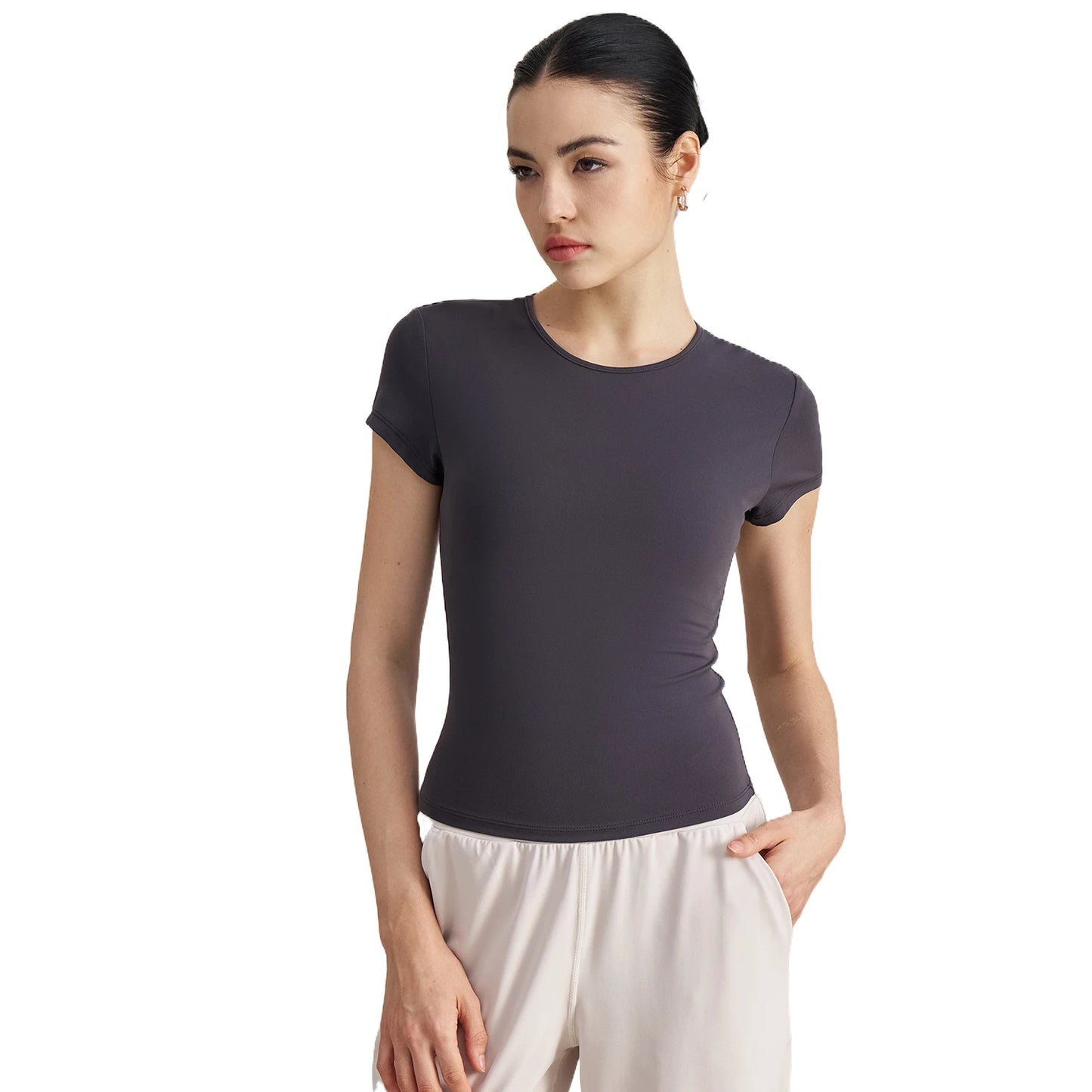ANNIEGO Women’s Slim Fit Yoga T-Shirt – Breathable Short Sleeve Workout Top