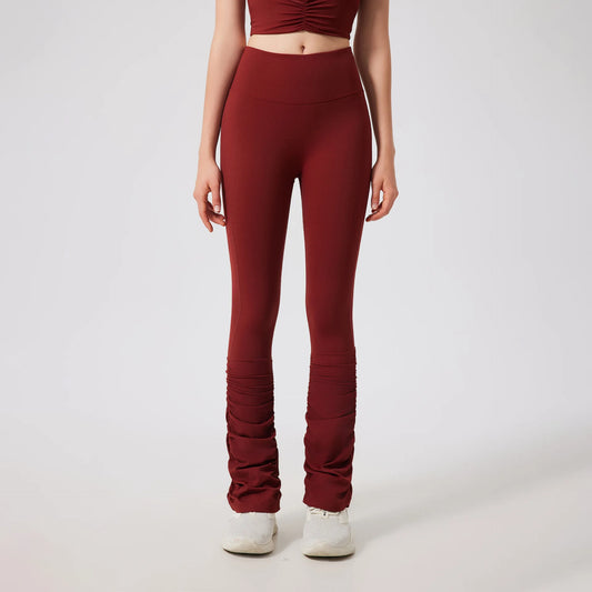 ANNIEGO High Waist Yoga Leggings – Nude Fit, Stacked Style, Quick-Dry