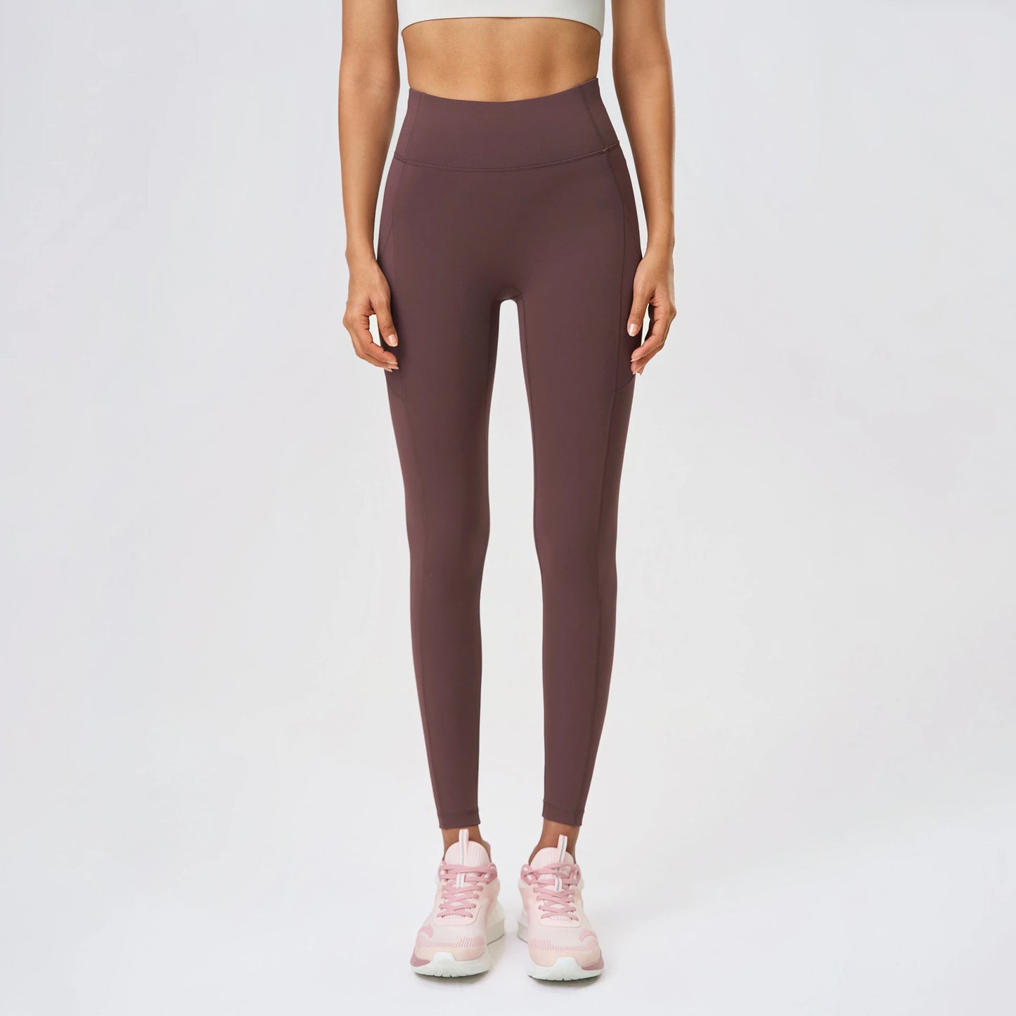 ANNIEGO High Waist Pocket Leggings – Slim Fit, Cropped