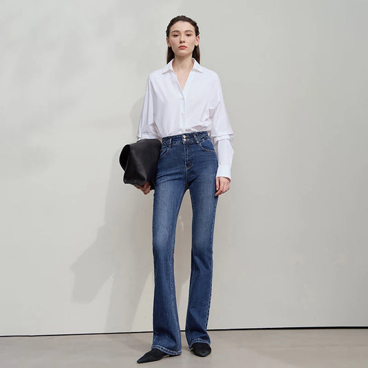 High waist flare jeans for women