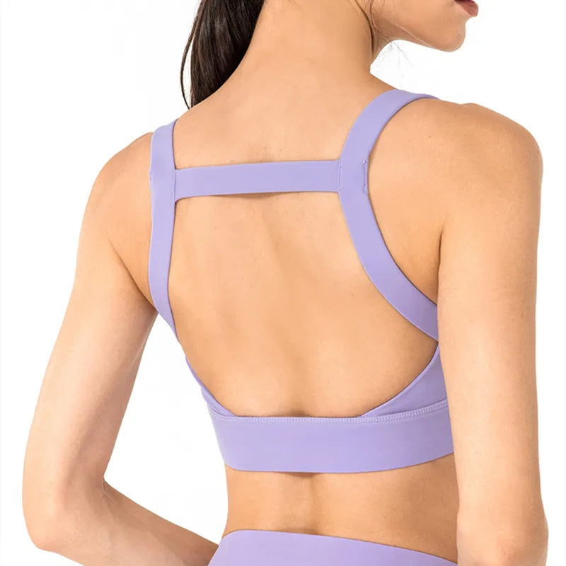 ANNIEGO Shockproof Sports Bra – Removable Padding, Quick-Dry, Yoga Fit