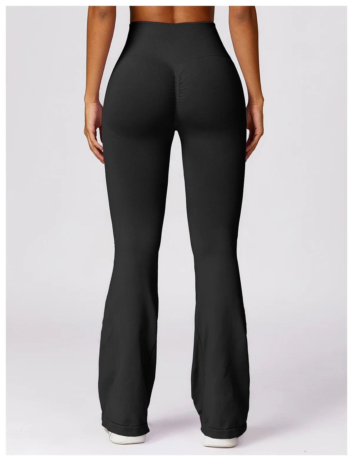 ANNIEGO Seamless Flare Yoga Pants – High Waist, Hip Lift, Tummy Control