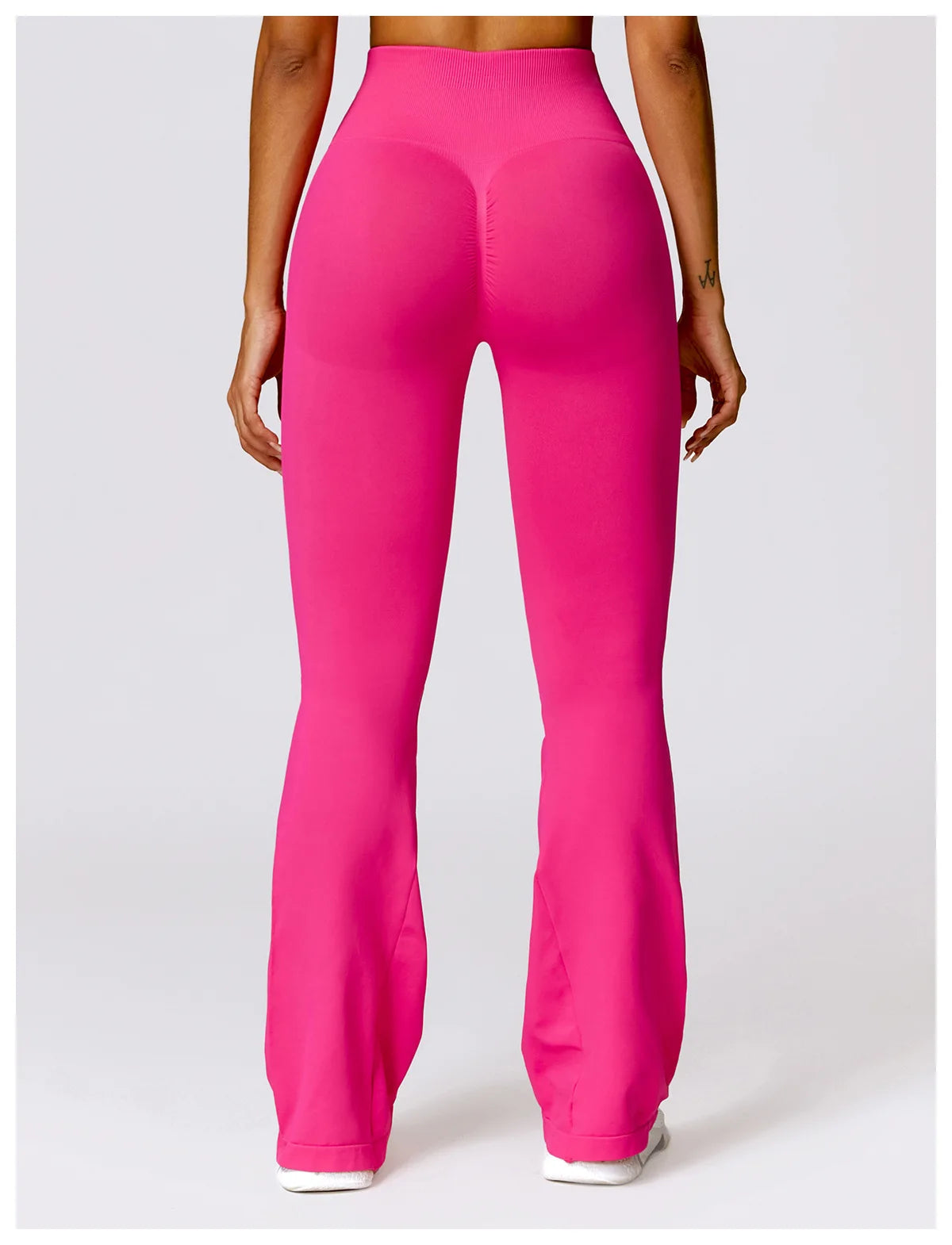 ANNIEGO Seamless Flare Yoga Pants – High Waist, Hip Lift, Tummy Control
