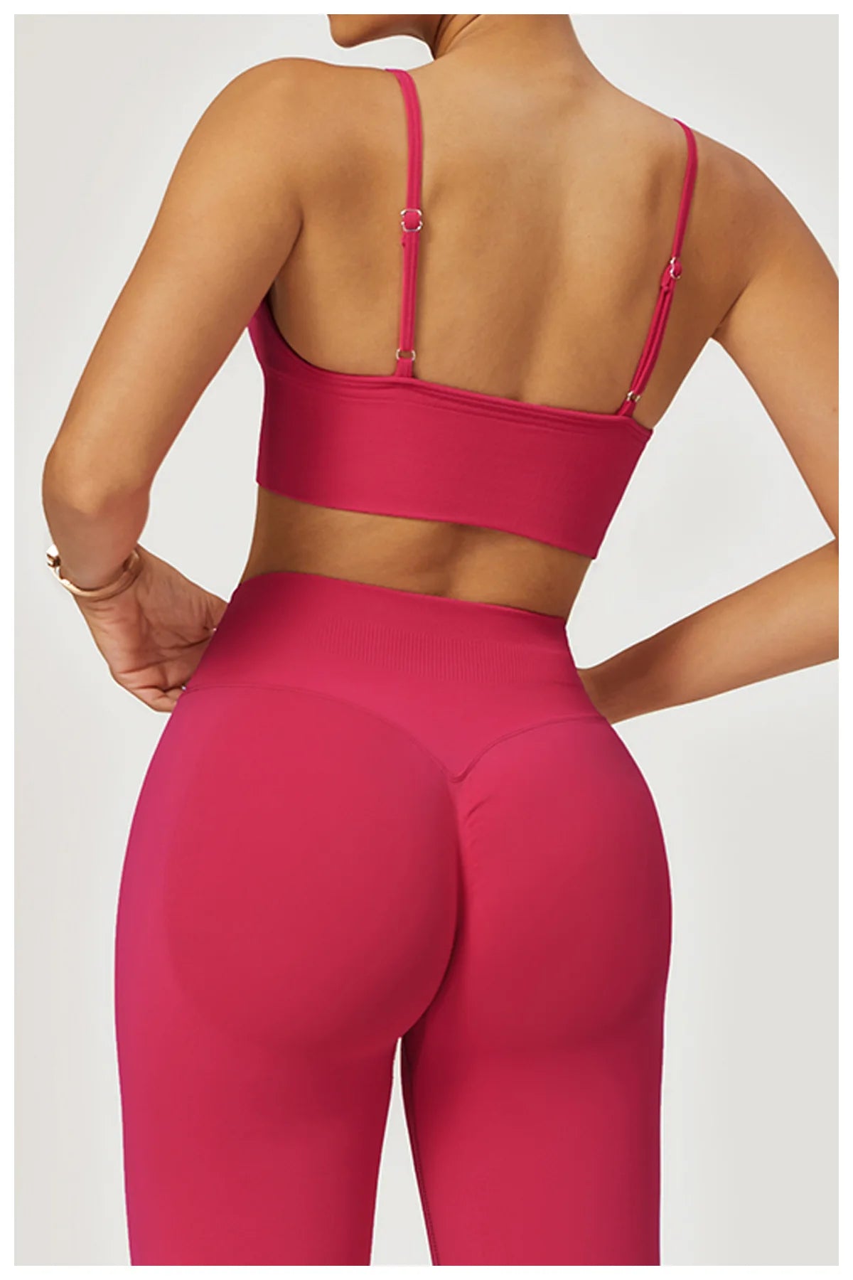 ANNIEGO V-Neck Sports Bra – Adjustable Straps, Shockproof, Quick-Dry