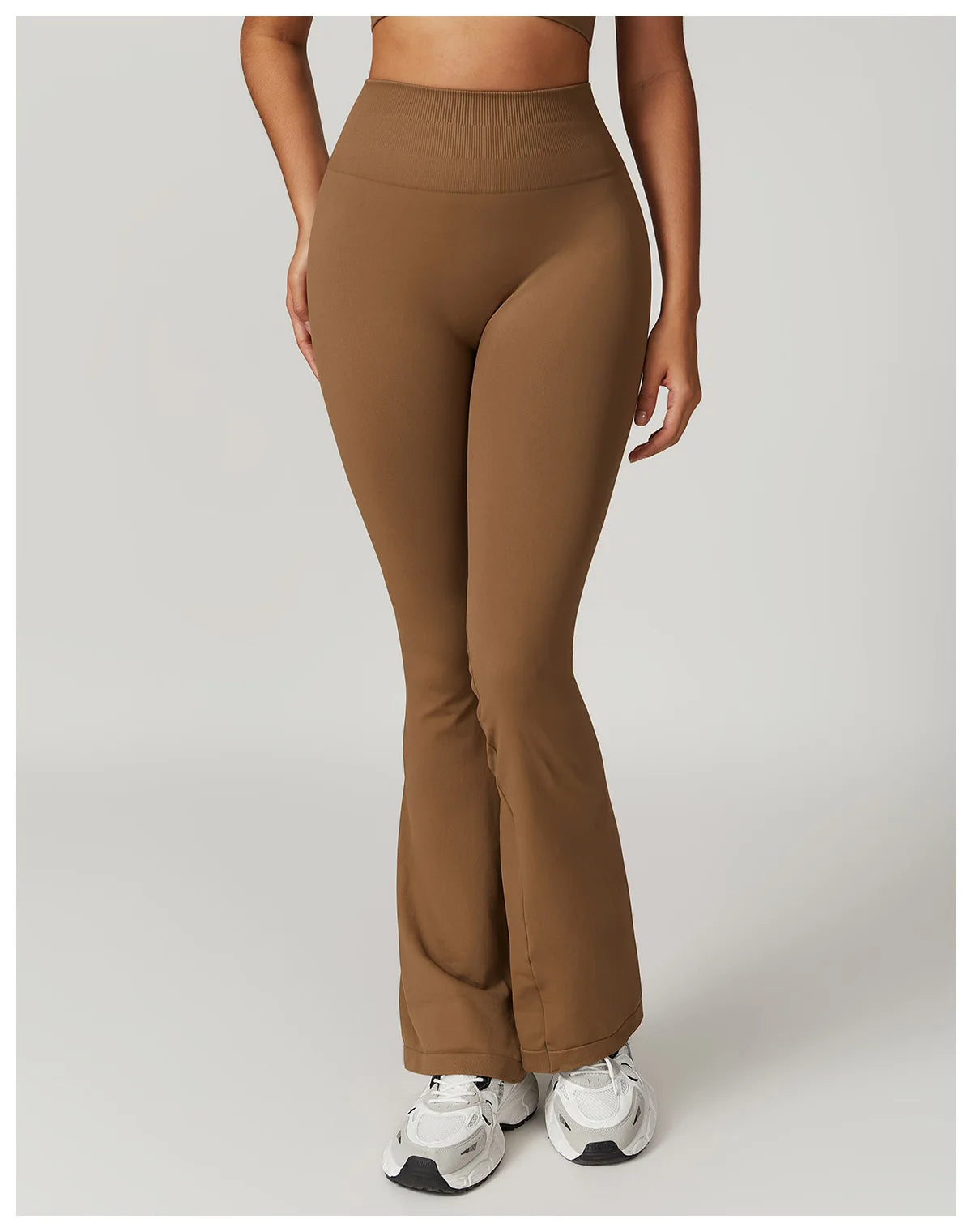 ANNIEGO Seamless Flare Yoga Pants – High Waist, Hip Lift, Tummy Control