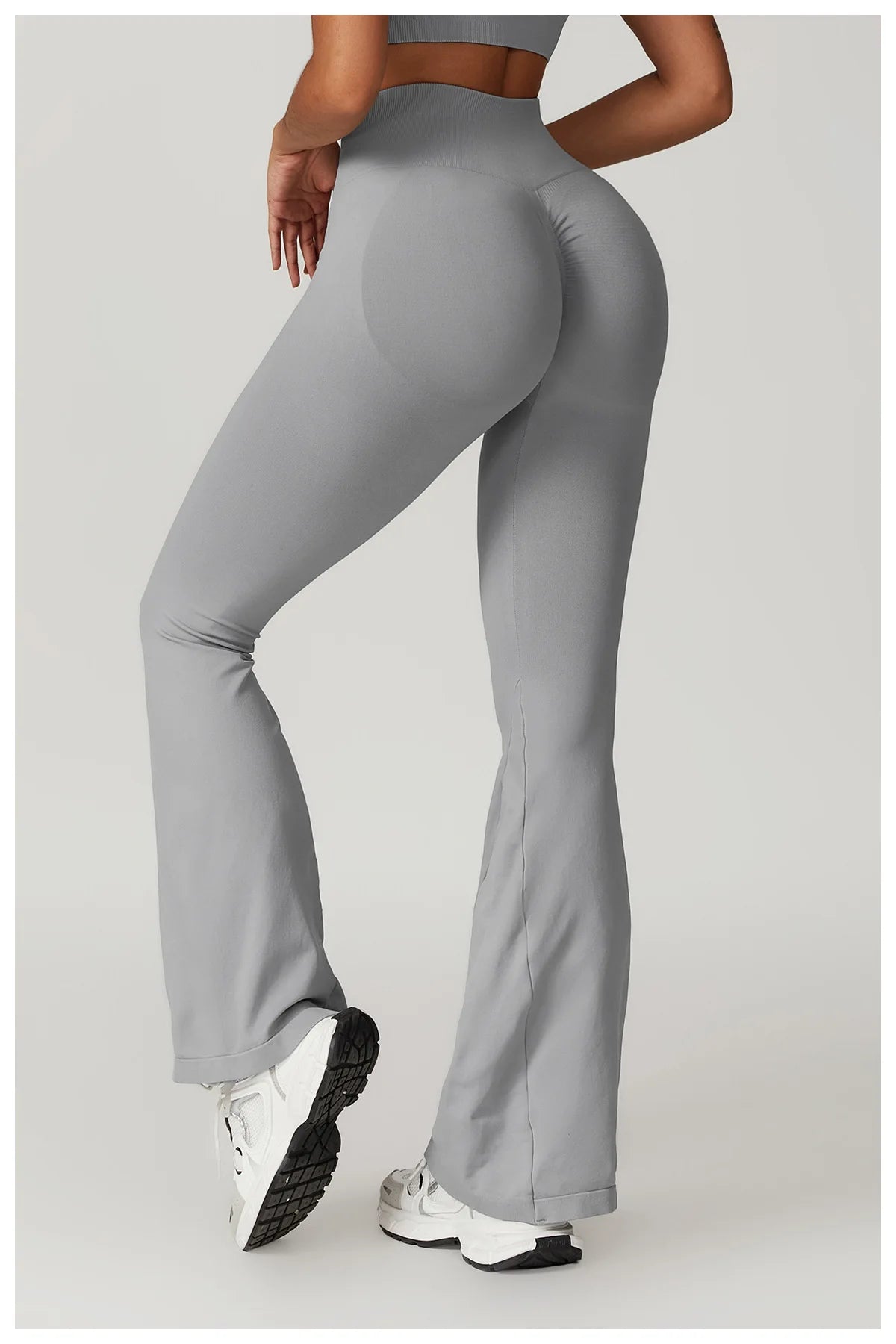 ANNIEGO Seamless Flare Yoga Pants – High Waist, Hip Lift, Tummy Control