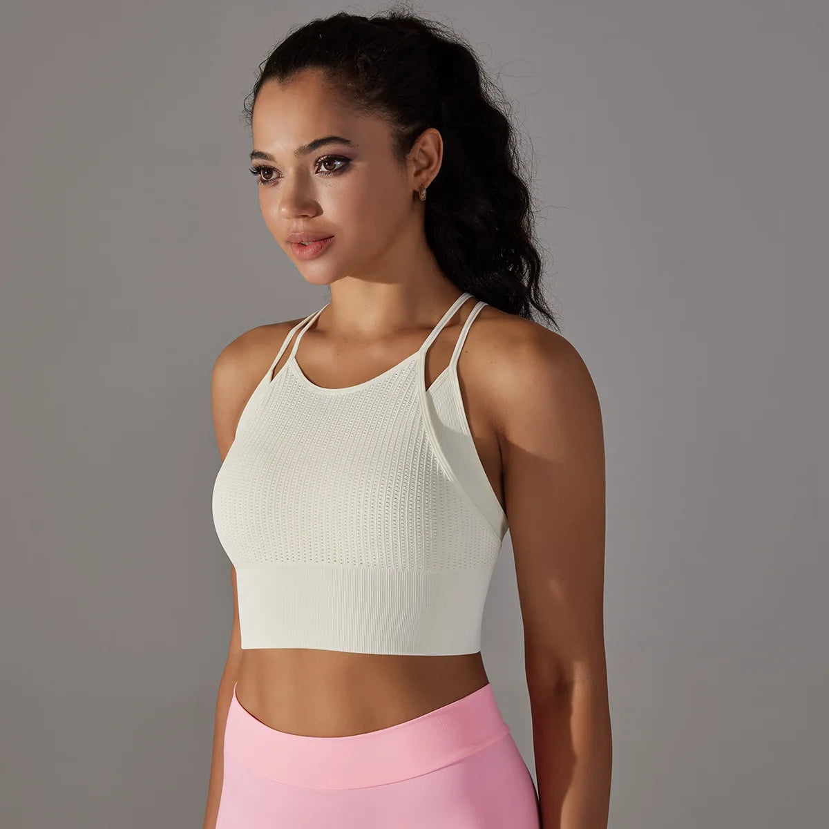 ANNIEGO Seamless Tank Bra – Double Strap, Breathable Fit