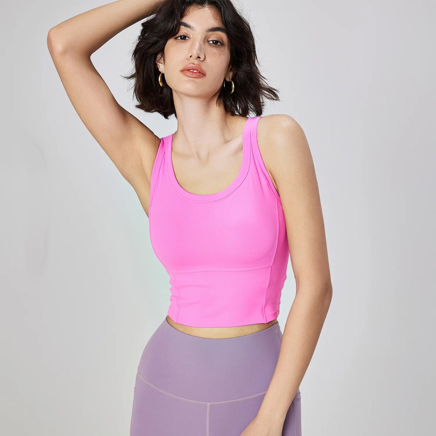 ANNIEGO Women’s Yoga Crop Tank – Built-in Bra, Quick Dry, Sweat-Wicking Top