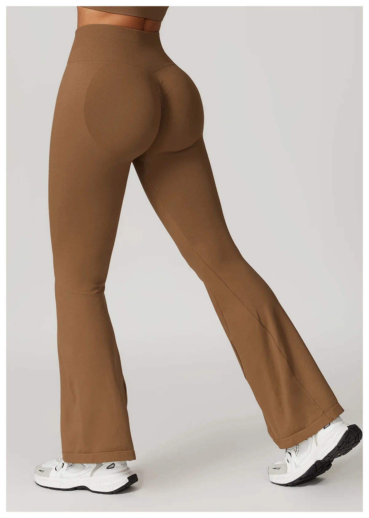 ANNIEGO Seamless Flare Yoga Pants – High Waist, Hip Lift, Tummy Control