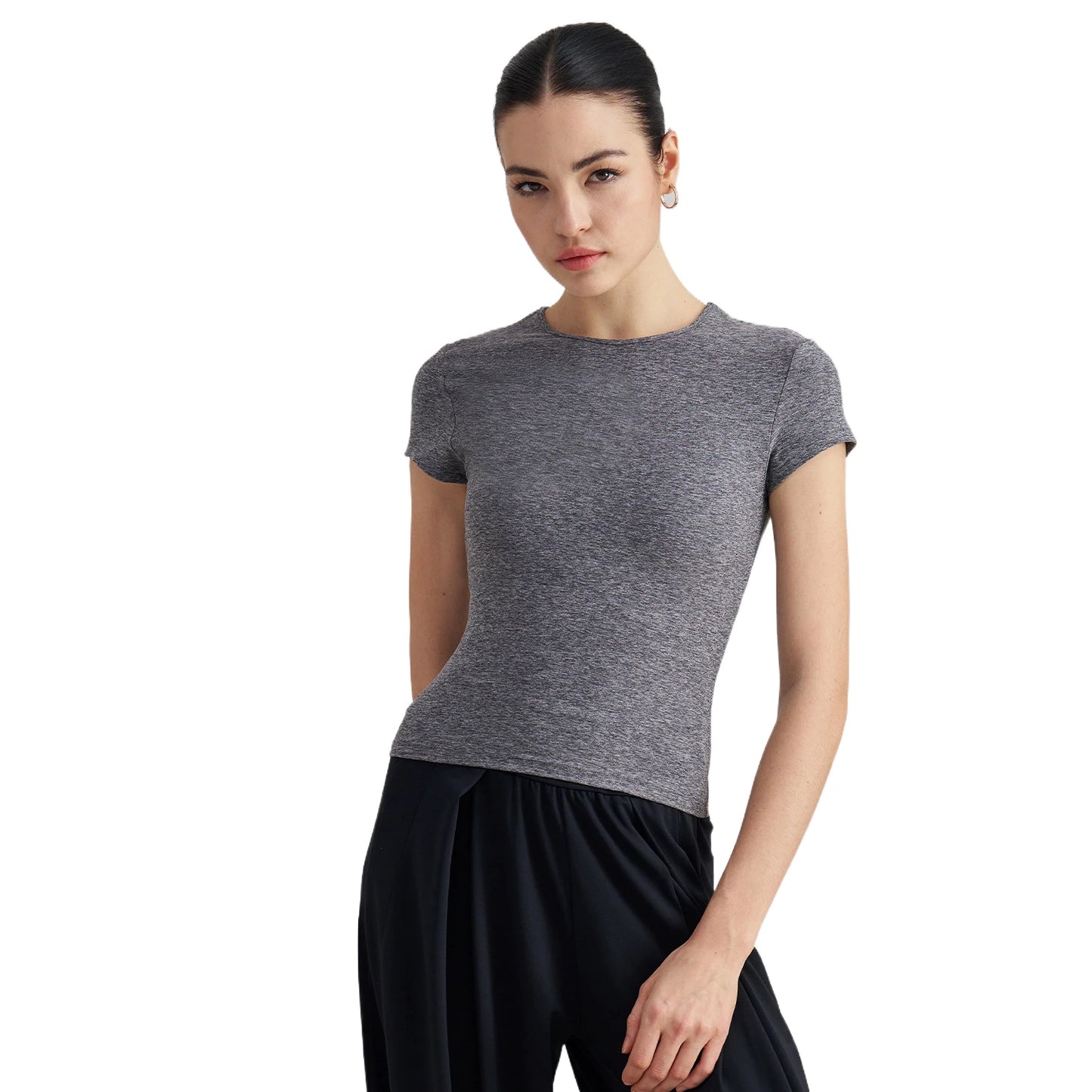 ANNIEGO Women’s Slim Fit Yoga T-Shirt – Breathable Short Sleeve Workout Top