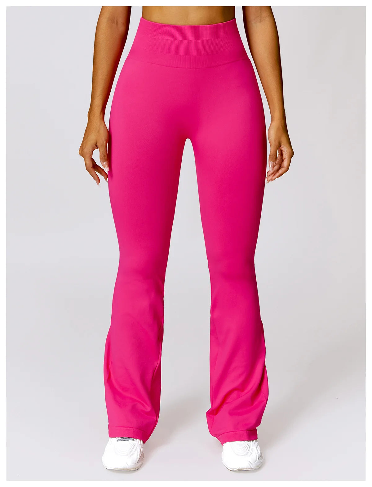 ANNIEGO Seamless Flare Yoga Pants – High Waist, Hip Lift, Tummy Control