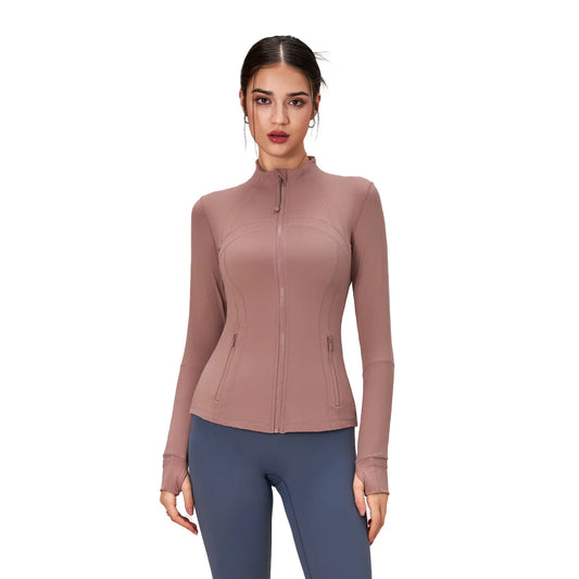 ANNIEGO Women’s Yoga Jacket – Slim Fit, Long Sleeve, Outdoor Sportswear