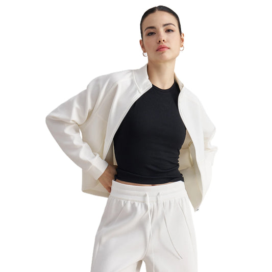 ANNIEGO Women’s Stand Collar Sports Jacket – Slim Fit Long Sleeve Activewear with Pockets