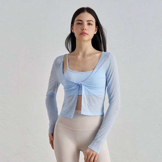 ANNIEGO Women’s Long Sleeve Yoga Top – Lightweight Breathable Fitness Crop Shirt